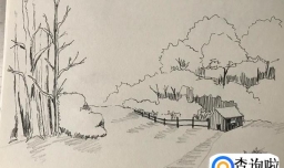 如何绘制农村雪景速写？