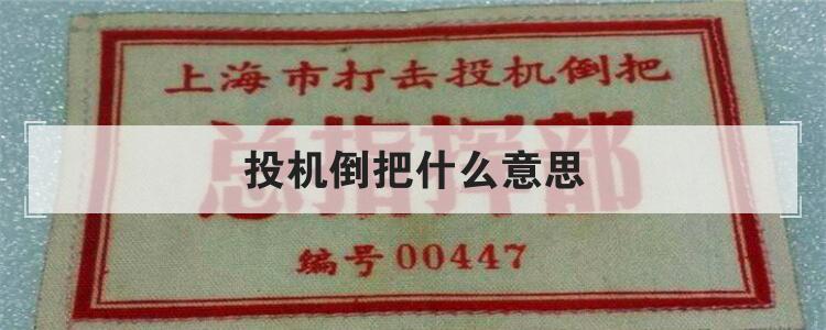 投机倒把什么意思