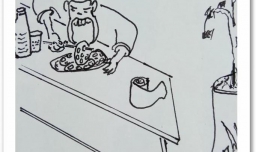 怎样画钢笔画“一根筷子吃藕”？