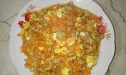 肉末鸡蛋炒胡萝卜丝