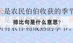 排比句是什么意思