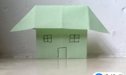 手工折纸房子，简单的漂亮立体小房子的折法图解