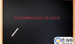 如何用HTML5存储用户输入的信息