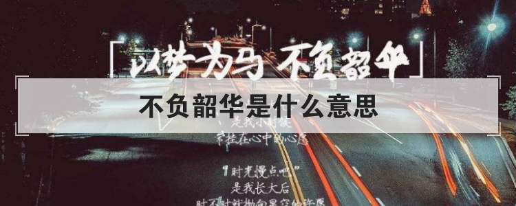 不负韶华是什么意思