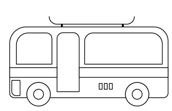 公共汽车简笔画