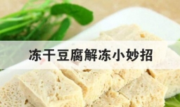 冻干豆腐解冻小妙招