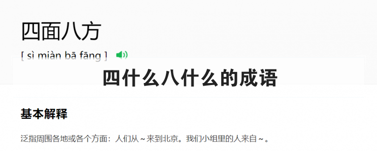 四什么八什么的成语