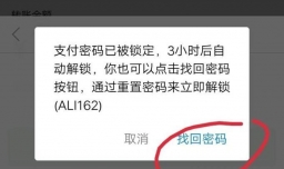 支付宝密码输入三次错误被锁怎么办