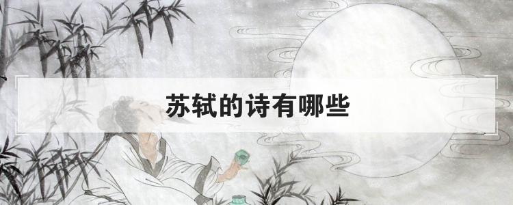 苏轼的诗有哪些