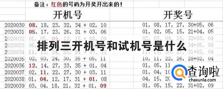 排列三开机号和试机号是什么