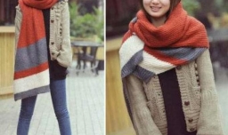 厚实大围巾系法，瘦肩瘦脸一招搞定