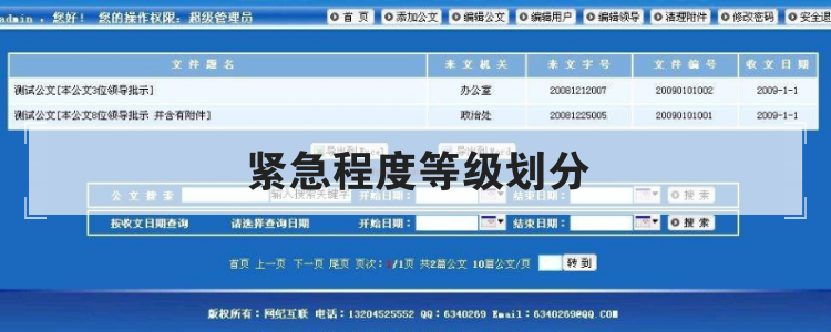 紧急程度等级划分