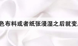 为什么白色布料或者纸张浸湿之后就变成透明的