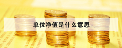 单位净值是什么意思