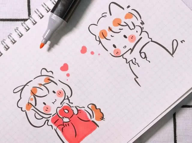 少女心手帐简笔画人物