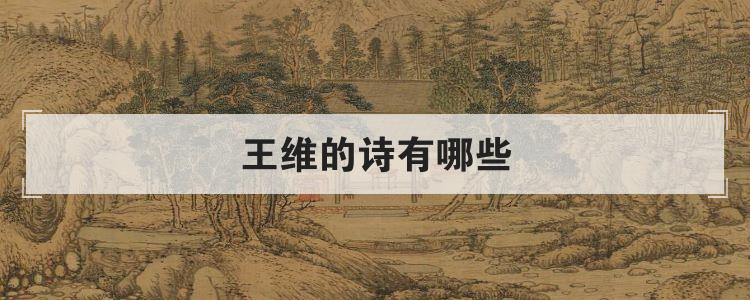 王维的诗有哪些