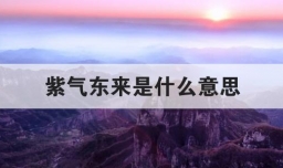 紫气东来是什么意思