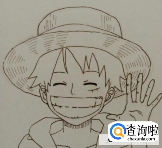 路飞简笔画步骤