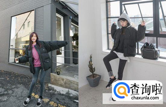 短款棉服怎么搭配好看