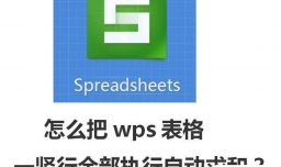 怎么把wps表格一竖行全部执行自动求和？