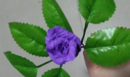 DIY皱纹纸蓝色妖姬花骨朵的制作