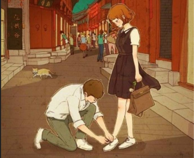 男生给女生系鞋带含义