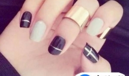 各种线条美甲图片