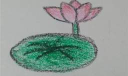 我们来学油画棒：荷花