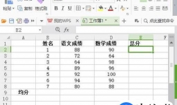 Excel用函数计算成绩的总分与平均分