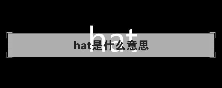 hat是什么意思