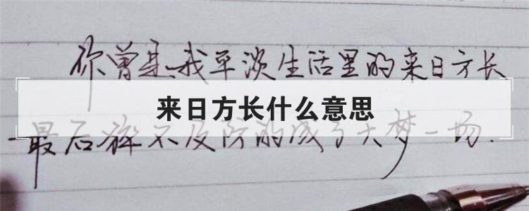 来日方长什么意思