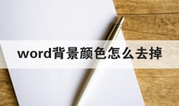 word背景颜色怎么去掉