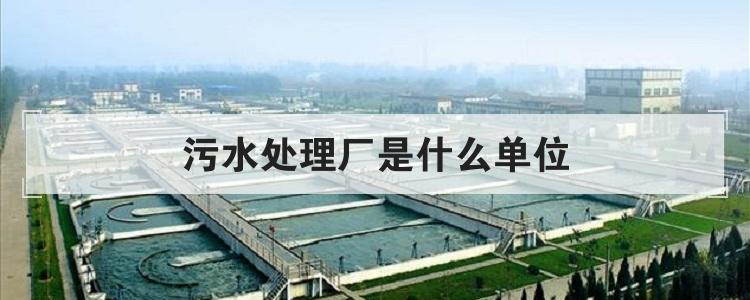 污水处理厂是什么单位