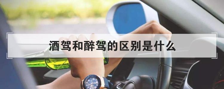 酒驾和醉驾的区别是什么