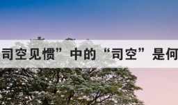 司空见惯中的司空是何义