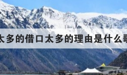 太多的借口太多的理由是什么歌