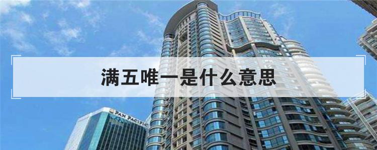 满五唯一是什么意思
