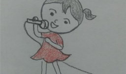 唱歌的小女孩简笔画