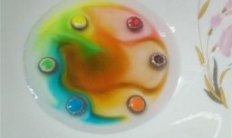 科学小实验：巧克力糖溶解变彩虹