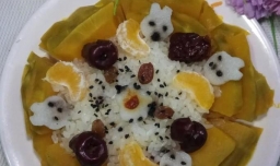 怎样做花样南瓜甜糯米饭？