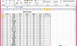 利用Excel自动计算平均成绩并排名次