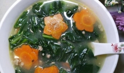 怎样做美味的青菜胡萝卜肉末汤？