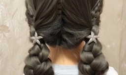 猫耳发饰的编发