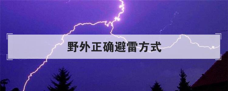 野外正确避雷方式
